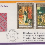Tschad - 60+30 F. Weihnachten 1976 Zuleitungspost Luftpostbrief N'Djamena 1977