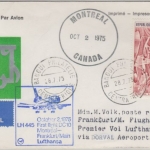 Zentralafrika - 65 F Apollo 17 Zuleitungspost Lupo-Brief Bangui 1975 LH-1st-Flug