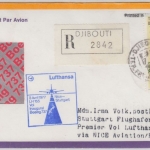 Afar u Issa - 100 F. Vögel Zuleitungspost Lupo-Einschreiben Djibouti 1977