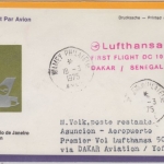 Niger - 60 F. Vogel Strauss Zuleitungspost Luftpostbrief Niamey 1975 1st-Flug