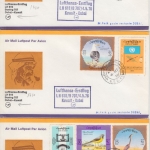 Kuwait - 3 Erstflugbriefe Kuwait - Dubai 1976 versch. Frankaturen