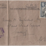Ceylon - 3x20 C. Tee-Ernte Zensurbrief OAS APO 61/58 Field Censor India 1943