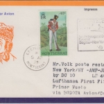 Monserrat - Zuleitungspost LH 1st-Flug Bogota New York 1979 40 C. Uniform