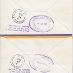 Monserrat - Lokale Münzen 1975 Satz 2 Luftpostbriefe geplante Zuleitungspost