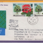 Monserrat - 2x20 C. OHMS Dienstmarken Zuleitungspost LH-1st-Flug Faro FFM 1979