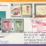 Monserrat - Zuleitungspost Lufthansa 1st-Flug Kingston New York/JFK 1976