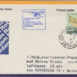 Antigua - Zuleitungspost LH 1st-Flug Frankfurt - Rotterdam 1978 Gebr. Wright