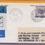 Antigua - Zuleitungspost LH 1st-Flug Rotterdam - Frankfurt 1978 2 $ Gebr. Wright