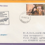Barbuda - Zuleitungspost LH 1st-Flug Kingston - Lima 1976 2$ USA Unabhängigkeit