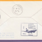 Barbuda - Zuleitungspost LH 1st-Flug Kingston - Lima 1976 2$ USA Unabhängigkeit