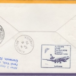 Barbuda - Zuleitungspost LH 1st-Flug Kingston - Lima 1976 1$ USA Unabhängigkeit