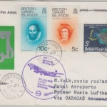 British Virgin Islands - Zuleitungspost LH 1st-Flug Caracas - Rabat 1975