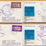 St. Lucia - Zuleitungspost LH 1st-Flug Caracas - Guayaquil/Bogota 1977 4 Briefe