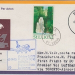 St. Lucia - Zuleitungspost LH 1st-Flug Toronto - Frankfurt 1981 50 C. Wasserfall