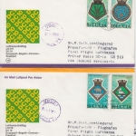 St. Lucia - Schiffswappen Royal Navy Satz 2 Luftpostbriefe Castries 1977