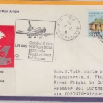 Fiji - Zuleitungspost Lufthansa 1st-Flug Toronto - Frankfurt 2.10.1975