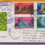 St. Vincent - Zuleitungspost LH 1st-Flug Caracas - Frankfurt 1977 Weihnachten
