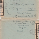 Franz. Zone - 2x30+15 Pfg. Wappen Brief n. ÖSTERREICH Freiburg 1946 Zensur GBC