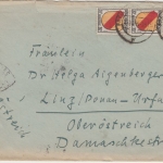 Franz. Zone - 2x30+15 Pfg. Wappen Brief n. ÖSTERREICH Freiburg 1946 Zensur GBC