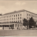 Sachsen - Karl-Marx-Stadt Chemnitzer Hof sw-Fotokarte gelaufen/Luftpost 1958