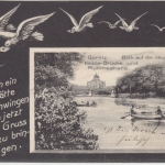 Sachsen - Görlitz Neisse-Brücke Ruhmeshalle Passepartoutkarte gelaufen 1906