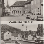 Thüringen - Camburg Saale sw-Mehrbild-Fotokarte Brücke Straße ungelaufen ca.1970