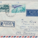 Israel - Luftpost Einschreibebrief Tel Aviv Yafo n. Adelsberg ü. Gemünden 1967