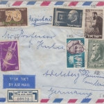 Israel - Luftpost Einschreibebrief bunt frankiert Tel Aviv Yafo 1961 n.