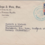 Rep. Dominicana - 7 C. Arreglo Fronterizo Brief Santiago - Rheinbach 1953