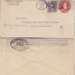 USA - 2 C. Ganzsachenumschlag/Zusatzfrankatur i.d. SCHWEIZ Lowell 1916 Zensur