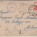 Italien - 4 L. Fackel Zensurbrief Udine - Milano 1946 Zensur Allied Controll