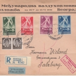 Jugoslawien - Flugausstellung Belgrad 1938 Satz u.a. Luftpost Einschreibebrief