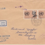 Zypern - 2x50 M. General Thimayya Luftpost Einschreibebrief FDC GPO Cyprus 1966