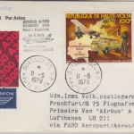 Haute Volta Zuleitungspost Erstflug Faro FFM Luftpost 100 Fr. Philexafrique 1979