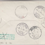 Benin - 50 a. 2 Fr. overprint Zuleitungspost Erstflug Faro FFM Luftpost 1979 RR