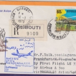 Djibouti - 60 F. Eisenbahn Zuleitungspost LH-Erstflug Tripolis Frankfurt 1979