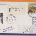 Djibouti - 60 F Aero-Club Zuleitungspost LH-Erstflug Thessaloniki Stuttgart 1979