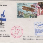 Senegal - 75 Fr. Gebr. Wright Etappenpost LH-Erstflug FFM Dakar Montevideo 1979
