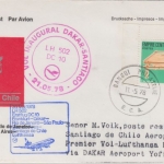 Empire Centrafrican - 40 Fr Kelekpa Etappenpost LH-Erstflug FFM - Chile 1979 RRR