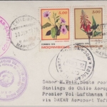 Mocambique - 5+3+1 E. Blumen Zuleitungspost LH-Erstflug Frankfurt Santiago 1978