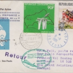 Centrafricaine - 20 Fr Renault u.a. Etappenpost LH 1st-Flug Dakar Sao Paulo 1981