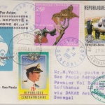 Centrafricaine - 40 Fr Merzedes ua. Etappenpost LH 1st-Flug Dakar Sao Paulo 1981