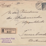 Schweiz - 80 Rp. sitz. Helvetia Einschreibebrief n. ÖSTERREICH Zürich 1934 n.