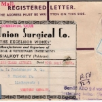 Pakistan - 53 P Ganzsache Muster ohne Wert Luftpost Einschreiben Sialkot 10.9.64