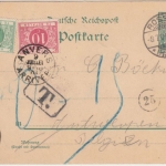 DR - 5 Pfg. Germania Ganzsache n. BELGIEN Rossla - Antwerpen 1901 Nachporto