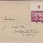 DR - 15 Pfg. Kameradschaftsblock Oberrand Drucksache Bahnpost Berlin 1940