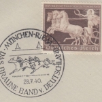 DR - 42 Pfg. Braunes Band Kampfwagen Pracht-Briefstück SST München Riem 1940