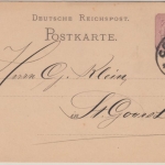 DR - Coblenz *b 21.3.85 Klauckestempel 5 Pfg. Ganzsache n. St. Goarhausen