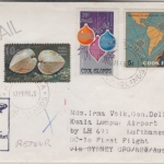 Cook Island - 5 C Magallanes u.a. LH 1st-flight Sydney FFM 1980 Zuleitung Etappe