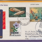 Cook Island - 1 C. Blumen/OHMS u.a. LH 1st-flight Sydney FFM 1976 Zuleitung